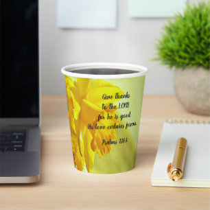 Vasos De Papel Escritura de narcisos amarillos