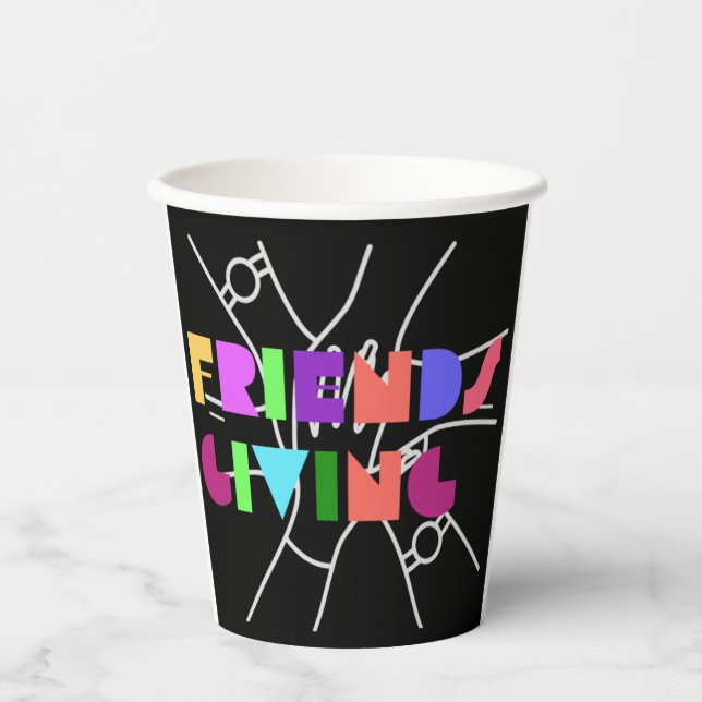 Vasos De Papel Escuadrón de la Amistad: Agradecidos y reunidos (Anverso)