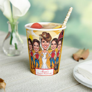 Vasos De Papel Escuadrón de novias en Cowboy Boots Invitación