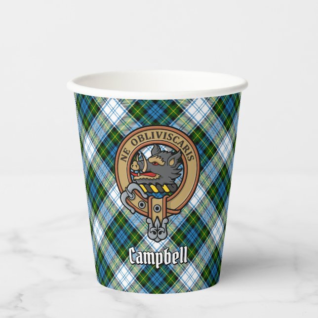 Vasos De Papel Escudo Campbell sobre el uso de Tartán (Anverso)