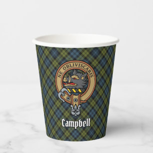 Vasos De Papel Escudo de CampBell sobre tazas de papel de Tartán
