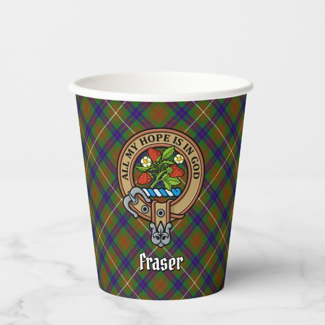 Vasos De Papel Escudo de Clan Fraser sobre la caza de copas de pa (Anverso)