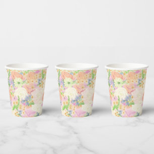 Vasos De Papel Escudo de Fiesta de acuarela Floral Garden