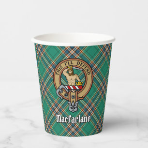 Vasos De Papel Escudo del clan MacFarlane por la caza antigua de