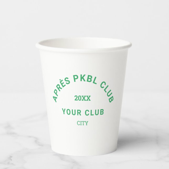 Vasos De Papel Escudo del club PKBL Après Verde (Anverso)