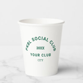 Vasos De Papel Escudo del club social Pickleball del PKBL Verde