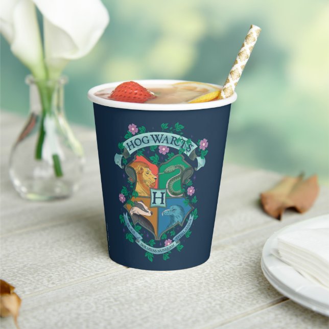 Vasos De Papel ESCUDO floral HOGWARTS™