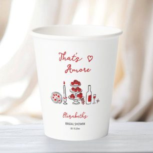Vasos De Papel Eso es Amore Comida Italiana Fiesta de Despedida d