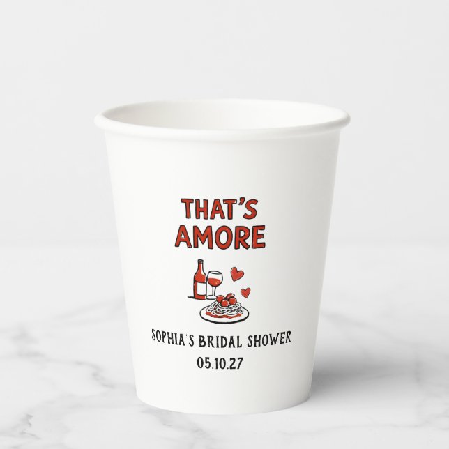 Vasos De Papel Eso es Amore Italiano Despedida de Soltera Caprich (Anverso)