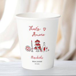 Vasos De Papel Eso es Comida Italiana Amore Desayuno Nupcial Rojo