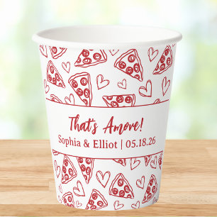 Vasos De Papel Eso es más Boda de Moda Fiesta Pizza dibujado a ma