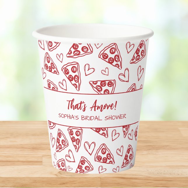 Vasos De Papel Eso es más ducha de novia Fiesta de pizza de mano (Subido por el creador)