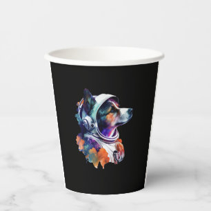 Vasos De Papel Espacio de perros astronautas Cute Perro Lover par