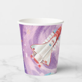 Vasos De Papel Espacio exterior de acuarela