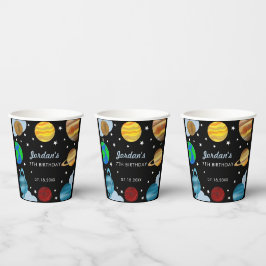 Vasos De Papel Espacio Ultraterrestre Planetas de Cumpleaños Gala