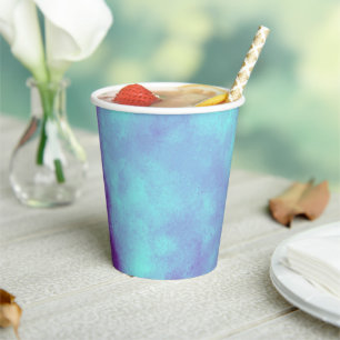 Vasos De Papel Espalda de estilo efecto nube Azul púrpura