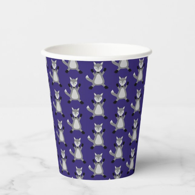 Vasos De Papel Espantoso Lobo De Halloween Patterado (Anverso)