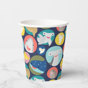 Vasos De Papel Especie de tiburón mate