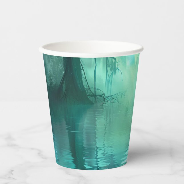 Vasos De Papel Espectacular ciénaga verde (Anverso)