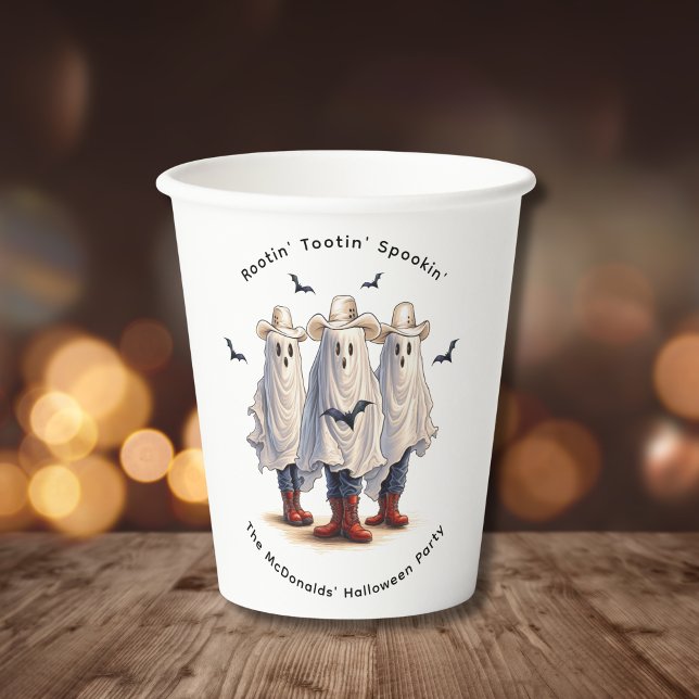 Vasos De Papel Espectacular fiesta de Halloween del tema occident (Edit text via template to personalize as required.  See collection for  matching items)
