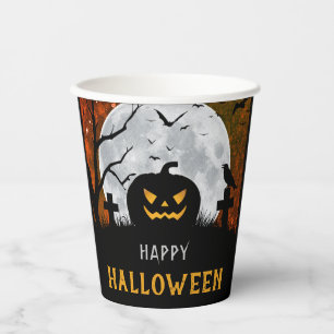 Vasos De Papel Espectacular fiesta de Halloween en el cementerio
