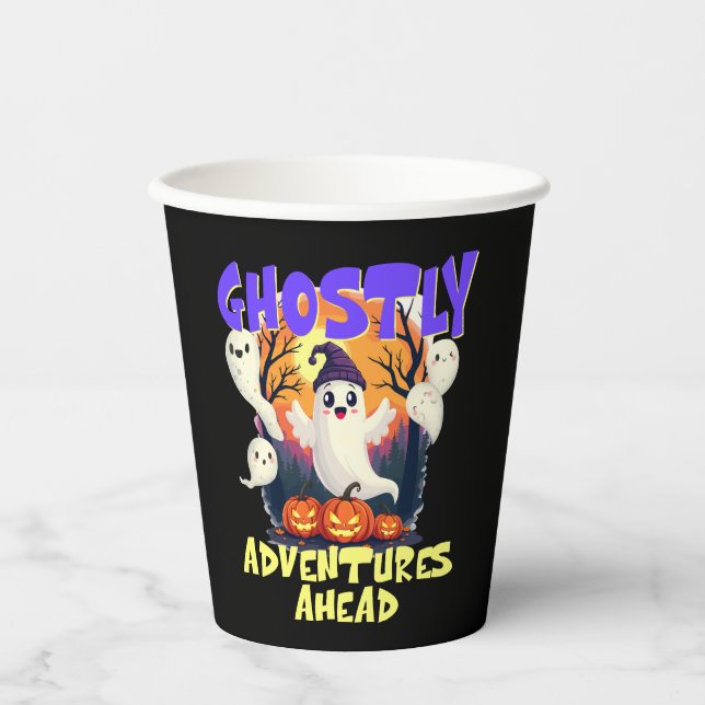 Vasos De Papel Espectaculares aventuras por delante, fantasmas de (Anverso)