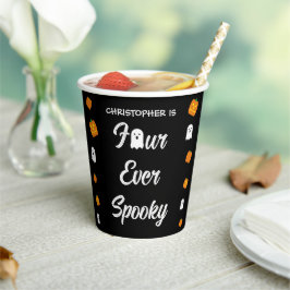 Vasos De Papel Espeluznante 4º cumpleaños