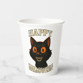 Vasos De Papel Espeluznante fiesta de Halloween para gatos negros