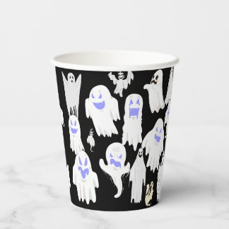 Vasos De Papel Espeluznante patrón de Ilustracion fantasma lindo