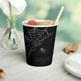 Vasos De Papel Espeluznante y halloween con telaraña