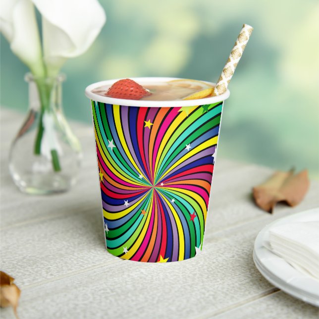 Vasos De Papel Espiral arcoiris (in situ)