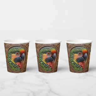 Vasos De Papel Espíritu Australiano: Un Lorikeet Encaramado En Ma