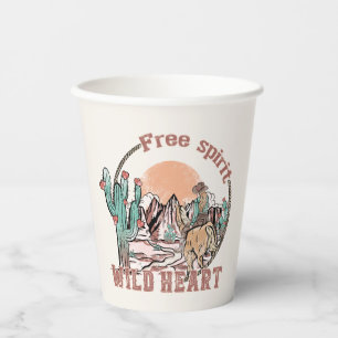 Vasos De Papel Espíritu libre, corazón salvaje