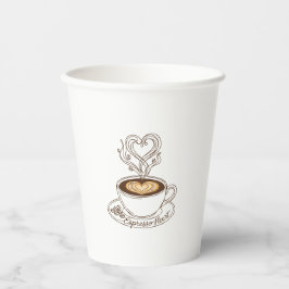 Vasos De Papel Espresso Corazón Elegante – Arte Latte de Amante d