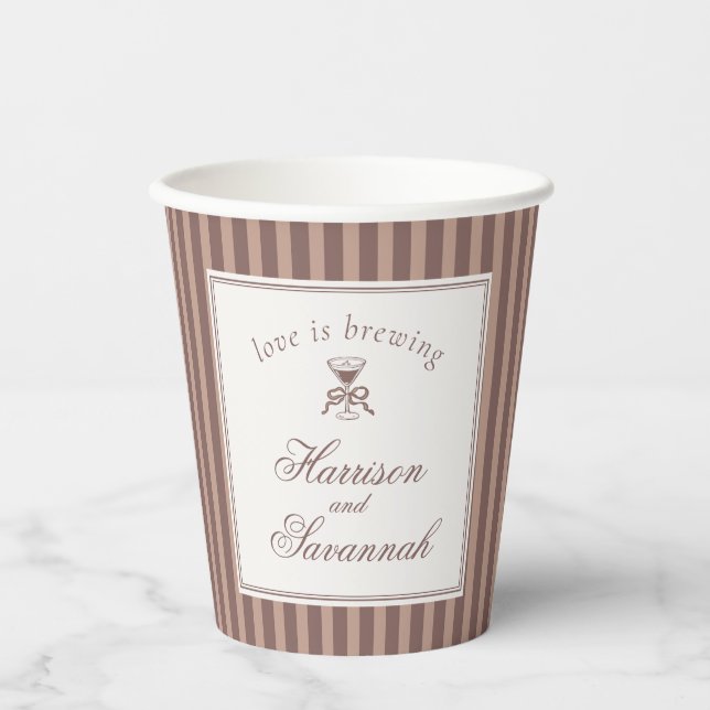 Vasos De Papel Espresso Martini Love Brewing Coffee Wedding (Anverso)