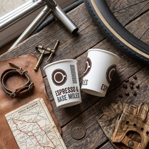 Vasos De Papel Espresso y Base Miles Ciclista Amante del Café