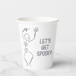 Vasos De Papel Esqueleto bailarín de Halloween - blanco