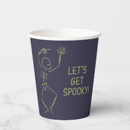 Vasos De Papel Esqueleto bailarín de Halloween - morado