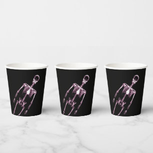 Vasos De Papel Esqueleto de rayos X rosados