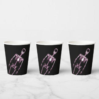 Vasos De Papel Esqueleto de rayos X rosados