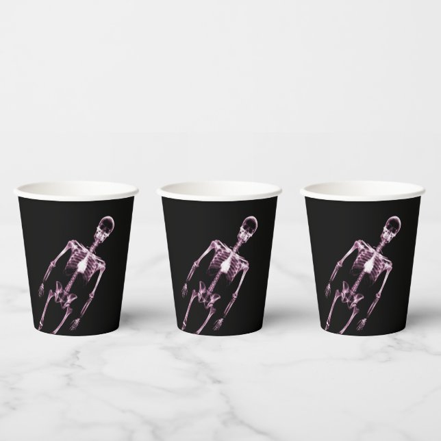 Vasos De Papel Esqueleto de rayos X rosados (Multi)