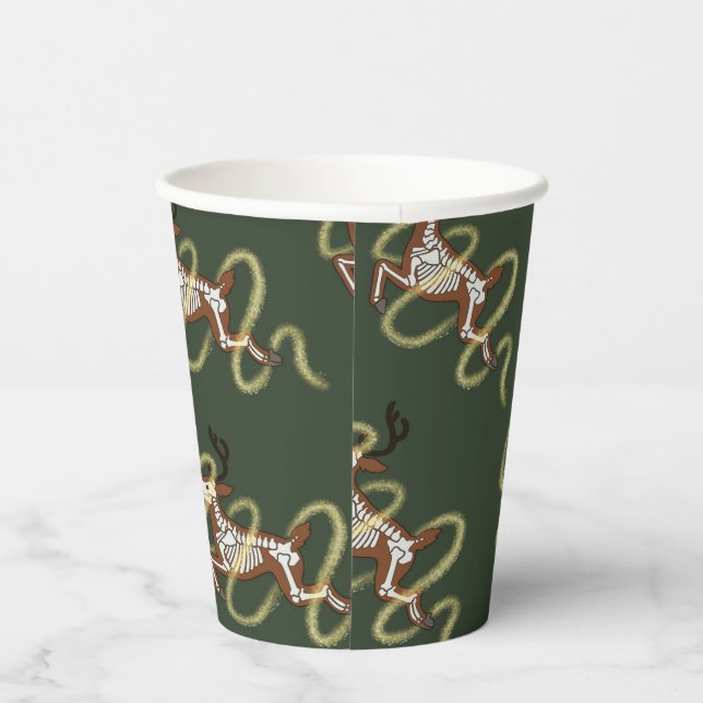 Vasos De Papel Esqueleto de Reno (Derecha)