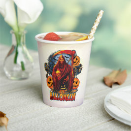 Vasos De Papel Esqueleto malvado de Halloween, Calabaza