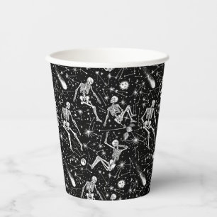 Vasos De Papel Esqueletos en el fondo del espacio