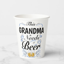Vasos De Papel Esta abuelita necesita una cerveza, divertida abue