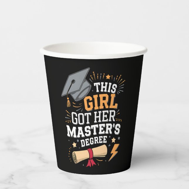 Vasos De Papel Esta chica se graduó de maestría (Anverso)