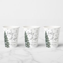 Vasos De Papel Está frío afuera | Baby Shower de árbol de inviern