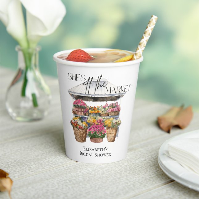 Vasos De Papel Está Fuera Del Mercado Floral Shop Bridal Shower (in situ)