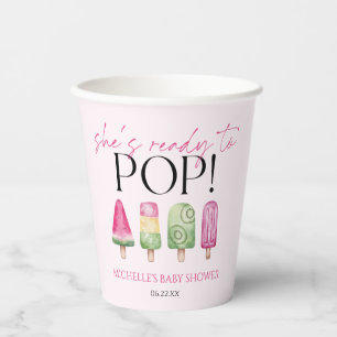 Vasos De Papel ¡Está lista para pop! Popsicle Baby Shower