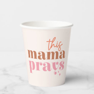 Vasos De Papel Esta mamá reza - Diseño rústico de Boho
